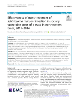 Effectiveness of Mass Treatment Of