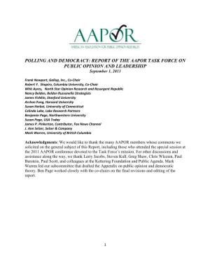 Aapor Public Opinion and Leadership Task Force