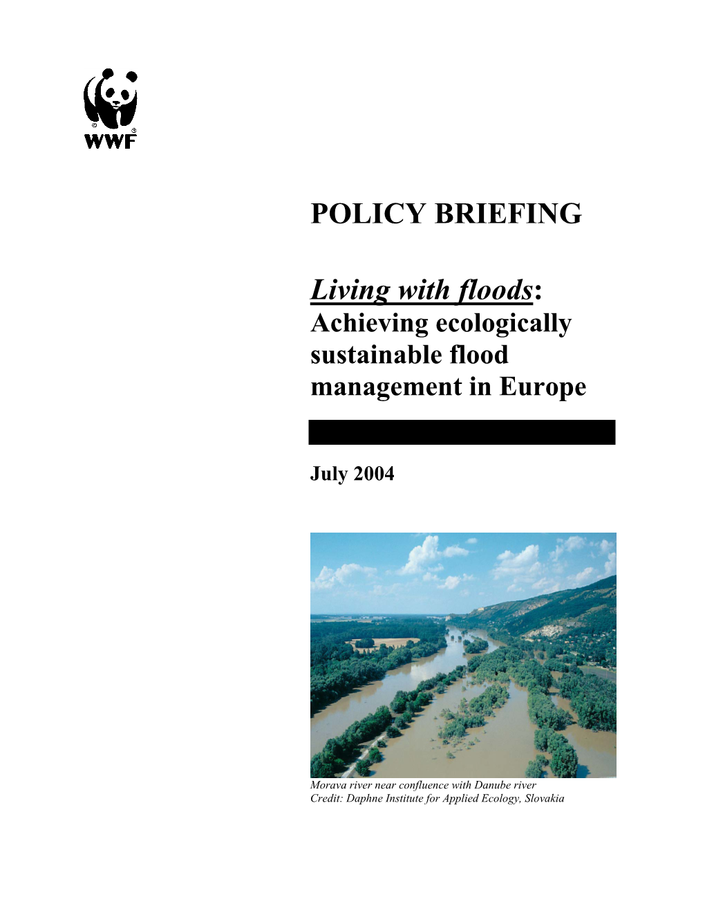 WWF Policy Briefing: Living with Floods