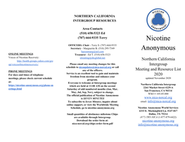 Download the Order Form At: Nicotine-Anonymous.Org Nica-Norcal.Org/Chips-Order-Form.Pdf Info@Nicotine-Anonymous.Org