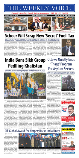 India Bans Sikh Group Pedlling Khalistan