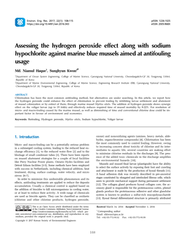 Assessing the Hydrogen Peroxide Effect Along with Sodium Hypochlorite Against Marine Blue Mussels Aimed at Antifouling Usage