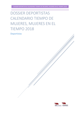 Dossier Deportistas Calendario Tiempo De Mujeres, Mujeres En El Tiempo 2018