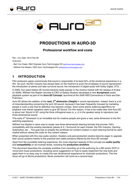 Professional Workflow White Paper, V0.6 20120228