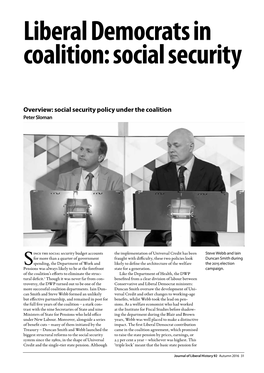 Liberal Democrats in Coalition: Social Security