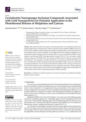 Cyclodextrin Nanosponges Inclusion Compounds Associated with Gold Nanoparticles for Potential Application in the Photothermal Release of Melphalan and Cytoxan