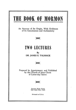 The Book of Mormon to Be the Word of God.” THEBOOK of MORMON