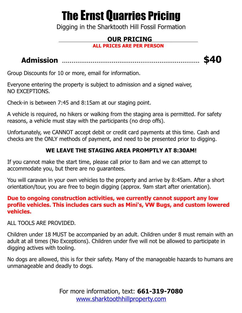 The Ernst Quarries Pricing Digging in the Sharktooth Hill Fossil Formation