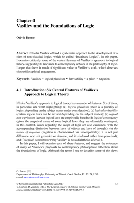 Vasiliev and the Foundations of Logic