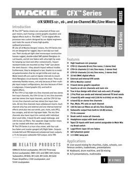 CFX Series Spec Sheet
