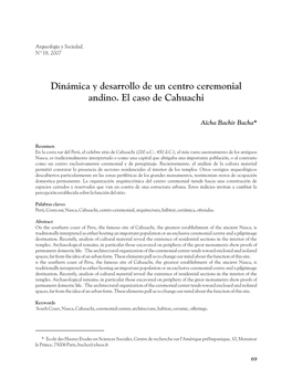 Dinámica Y Desarrollo De Un Centro Ceremonial Andino. El Caso De Cahuachi