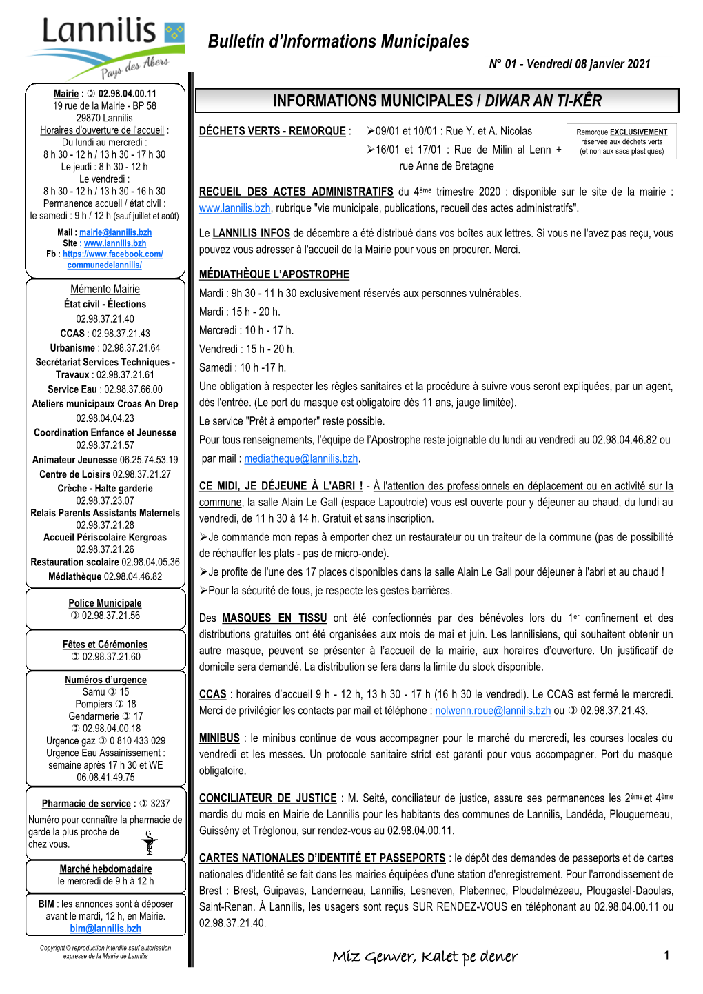 Bulletin D'informations Municipales