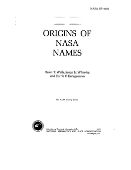 Origins Nasa Names Of