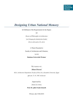 Designing Urban National Memory