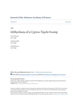 Ichthyofauna of a Cypress-Tupelo Swamp Veryl V