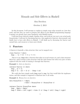 Monads and Side Effects in Haskell