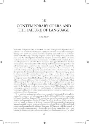 18 Contemporary Opera and the Failure of Language