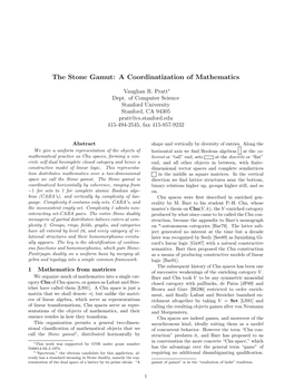 The Stone Gamut: a Coordinatization of Mathematics