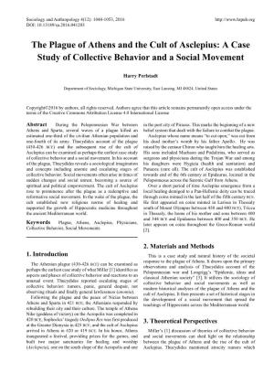 The Plague of Athens and the Cult of Asclepius: a Case Study of Collective Behavior and a Social Movement