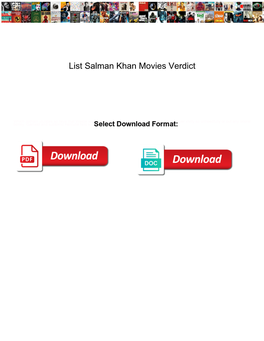 List Salman Khan Movies Verdict