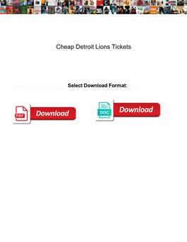 Cheap Detroit Lions Tickets