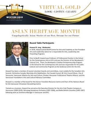 Virtual Gold Asian Heritage Month