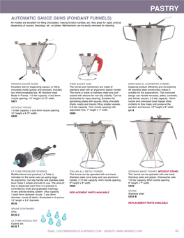 JB Prince Equipment Catalog Pastry Section