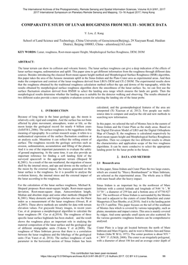 Comparative Study of Lunar Roughness from Multi - Source Data