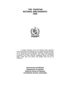 The Pakistan National Bibliography 2006