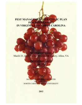 Pest Management Strategic Plan for Wine Grapes in Virginia and North Carolina