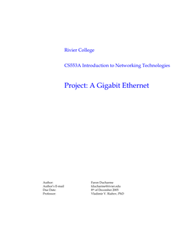 Project: a Gigabit Ethernet