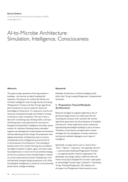 AI-To-Microbe Architecture: Simulation, Intelligence, Consciousness
