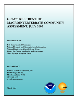 Gray's Reef Benthic Macroinvertebrate Community Assessment, July 2003