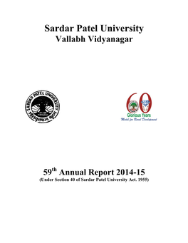 Annual Report 2014-15 (Under Section 40 of Sardar Patel University Act