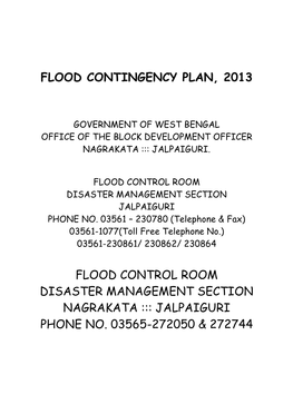 Disaster Management Plan of Nagrakata Block