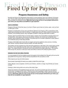 Propane Awareness and Safety