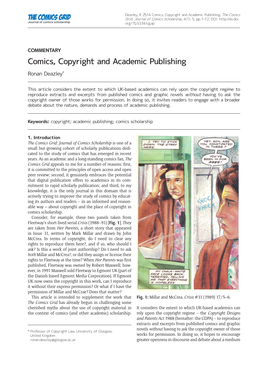 Comics, Copyright and Academic Publishing