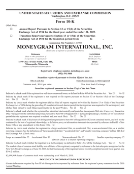 MONEYGRAM INTERNATIONAL, INC. (Exact Name of Registrant As Specified in Its Charter) Delaware 16-1690064 (State Or Other Jurisdiction of (I.R.S