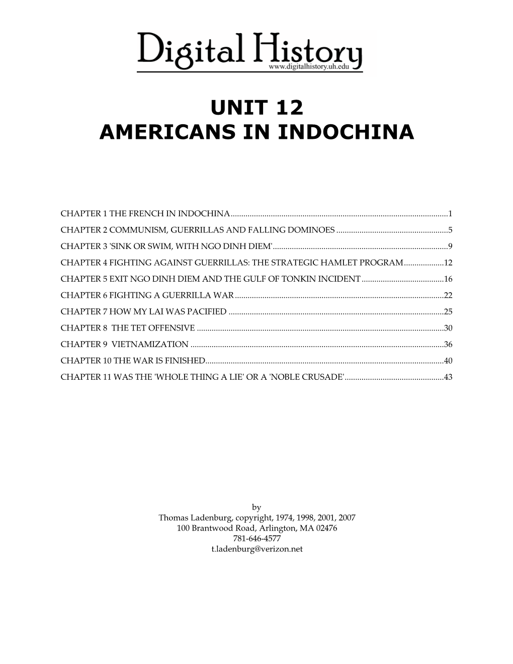 Unit 12 Americans in Indochina