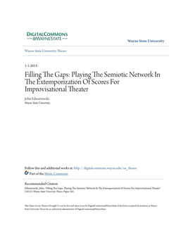 Filling the Gaps: Playing the Semiotic Network in the Extemporization of Scores for Improvisational Theater