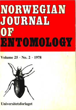 1Vnuoor NVIOIMUON Norwegian Journal Ofentomology Norsk Entomologisk Tidsskrift