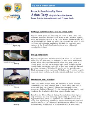 Aquatic Invasive Species Issues, Program Accomplishments, and Program Needs