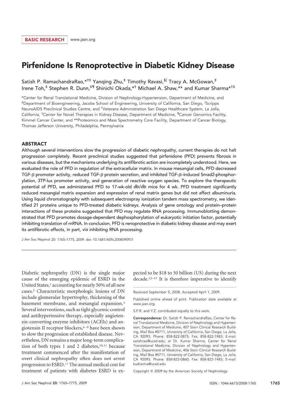 Pirfenidone Is Renoprotective in Diabetic Kidney Disease