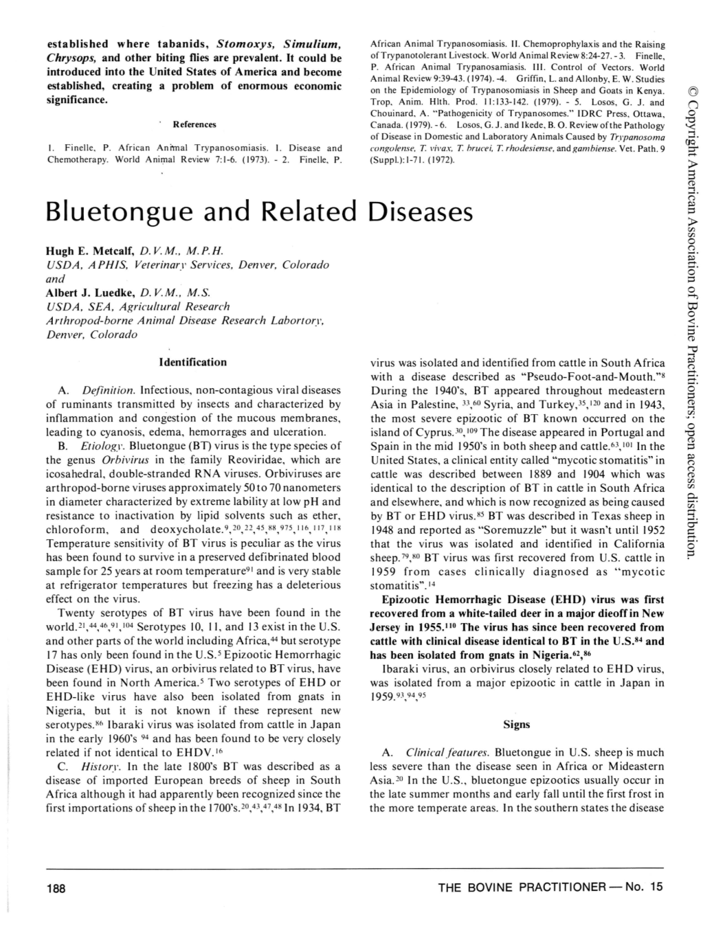 Bluetongue and Related Diseases