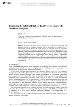 Improving the Sale Staff Onboarding Process: Case Study Stockman Company