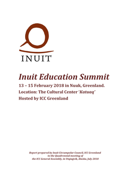 Inuit Education Summit Report