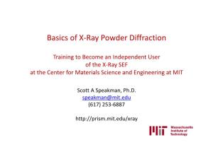 Basics of X-Ray Powder Diffraction