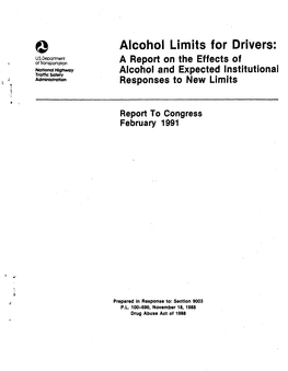 Alcohol Limits for Drivers: U.S