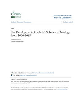 The Development of Leibniz's Substance Ontology from 1666-1688