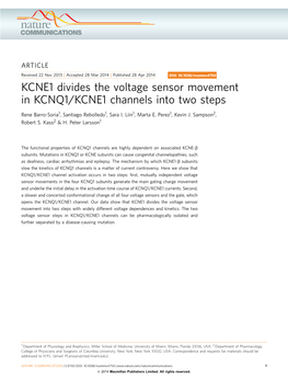 KCNE1 Divides the Voltage Sensor Movement in KCNQ1/KCNE1 Channels Into Two Steps